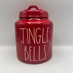 Rae Dunn JINGLE BELLS Chubby Canister from the JC Dunn Hunters Whatnot shop
